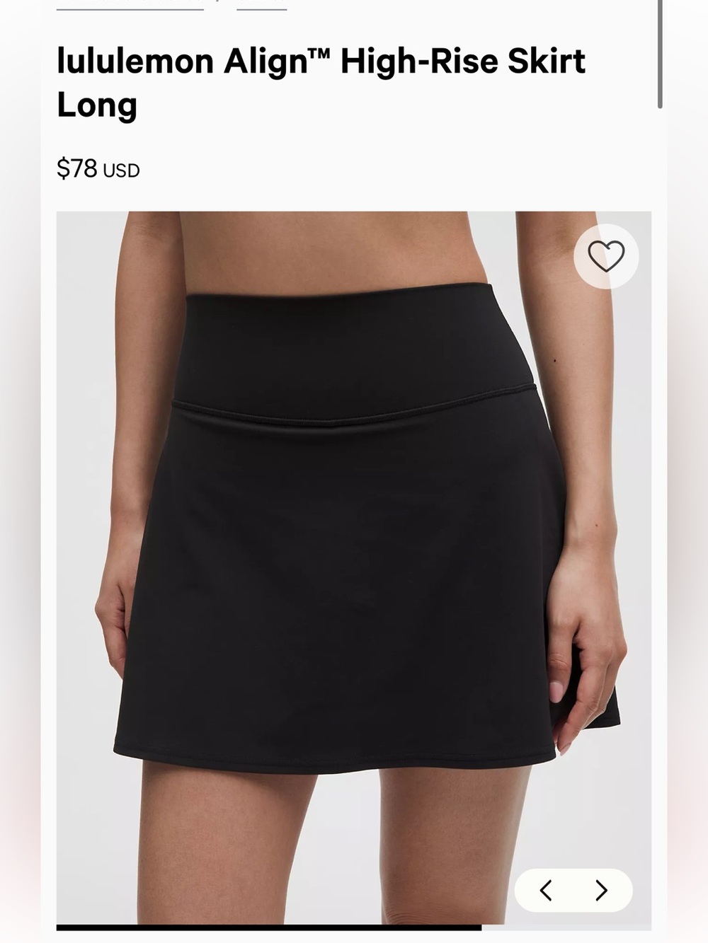 lululemon Align High-Rise Skirt LONG - Black size 6